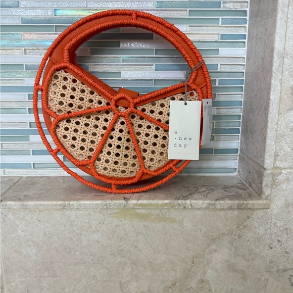 Orange Woven Circle Purse - Picture 3 of 3